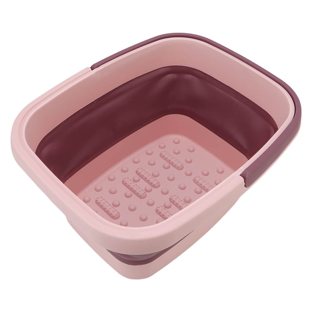 Bassin de Pieds, Baignoire de Pieds Portable Intégrée pour Usages Multiples à la Maison Rose