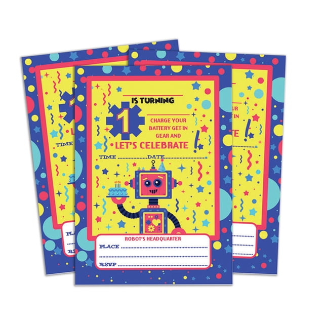 Darling Souvenir Yellow Birthday Invitation Card Printable Fill or Write In Blank Invites Party Supplies Pack Of 28 5 x 7 Inches