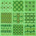 thumbnail image 1 of Ahgly Tapis d'Intérieur Lavable en Machine Carré Transitionnel Vert Émeraude, 6 Pieds Carré, 1 of 7