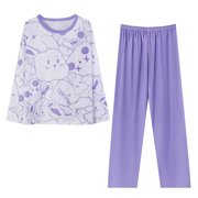 GDREDA Women's Pajama Set with Adjustable Waist Fashion Casual Pajamas Suspenders Home Wear Two Piece Sets Women Pajama Sets pyjamas Purple,L