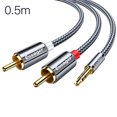 thumbnail image 2 of Essager 3.5mm to RCA Braided 3.5mm to RCA Cable Splitter Cord TV Computer Amplifier Audio Adapter Cable, 0.5 Meter, 2 of 9