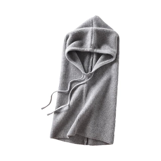 Ruiboury Winter Essential Knitted Hooded Cap For Cold Weather Adventures Warm And Stylish Grey