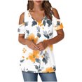 thumbnail image 2 of Soki Women's Off Shoulder Tee Clearance Blouses Short Sleeved V-Neck Fashionable Tops, 2 of 6