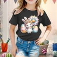 thumbnail image 2 of XDZJLR T-Shirt Fille Tout-Petit Graphique de Pâques Coupe Ample Décontractée Manches Courtes Col Rond pour Garçons 6-7 Ans, 2 of 4
