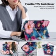 thumbnail image 4 of XYX Case for Samsung Galaxy Tab S10 Plus/S9 FE Plus/S9 Plus 12.4 inch, Colorful Pattern PU Leather Stand Cover, Blue Gold Flower, 4 of 6