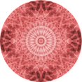 thumbnail image 1 of Ahgly Company Tapis d'Intérieur Rond Lavable en Machine Rouge Rubis Transitionnel, 3 Pieds Rond, 1 of 7
