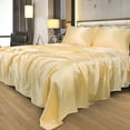 thumbnail image 2 of Unique Bargains Satin Sheet Set 4 Pcs Polyester Silky and Soft Sheets, 2 of 8
