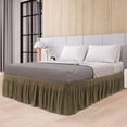 thumbnail image 1 of PiccoCasa Polyester Brushed Bed Skirt with Elastic Dust Ruffles 16" Drop, King Dark Brown, 1 of 9