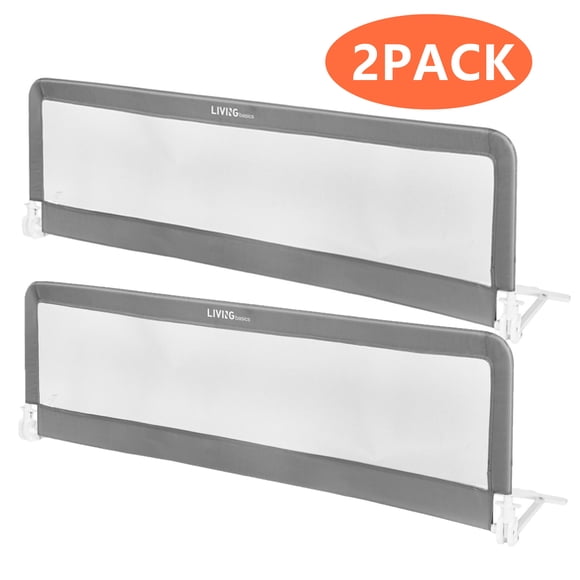 Set of 2 Toddler Bed Rails, 71" Breathable Mesh Material Bed Guard Safe Sleep Bedrail Bed Fence Fits for 4.7" to 12" Thick Mattresses