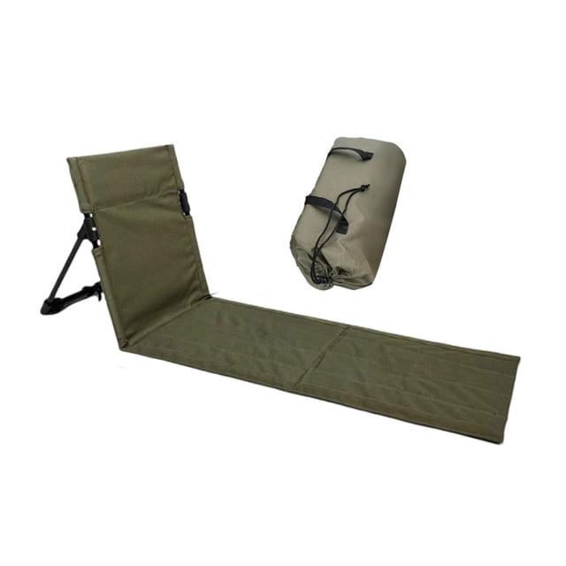 S SERENABLE Floor Seat with Back Support Adults Poolside Foldable Beach Chair Lounge Mat Dark Green