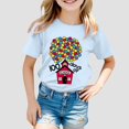 thumbnail image 2 of Hauts d'Été Garçons Filles T-Shirts Respirants Mignons Lettre Graphique Col Rond Manches Courtes T-Shirt Printemps pour Garçon 4-5T, 2 of 4