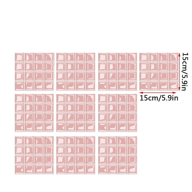 Peel and Stick Wall Tiles 10Pc 3D Crystal Tile Stickers Diy Self-Adhesive Wall Stickers 15*15Cm Tile Stickers Peel and Stick
