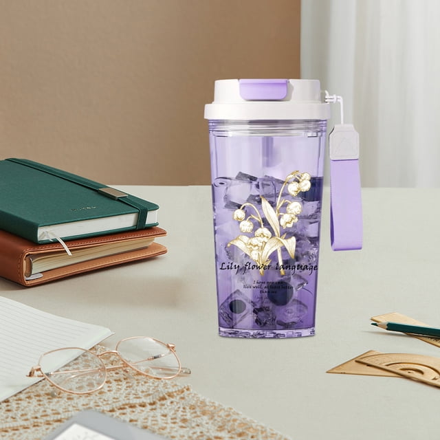 Suzuran Double-drink Coffee Plastic Cups Fashionable Car Straw Cups Large Capacity Beautiful Gift Cups