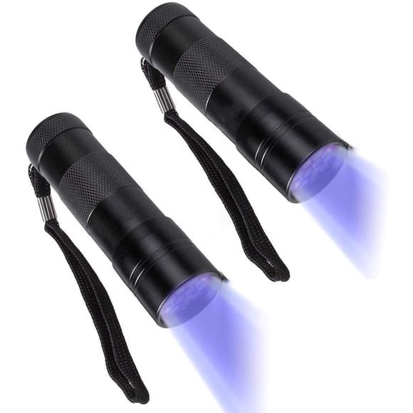 Black Light UV Flashlight,Blacklight 12 LED Urine Detector For Dog/Cat/Pet Urine & Dry Stains and Bed Bug On Carpets/Rugs/Floor,Matching with Pet Odor Eliminator - 2pack
