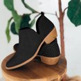 thumbnail image 2 of Womens Shoes Retro Solid Color Low Heel Hollow Out Fashion Short Leather Boots, 2 of 9