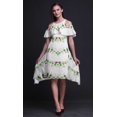 thumbnail image 3 of Bimba Robe Shift Épaules Dénudées Style Chic pour Femmes Imprimé Teinture sur Nœuds Vert Tunique d'Été - TTG, 3 of 6