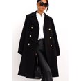 thumbnail image 3 of LinYooLi Women's Notch Lapel Double Breasted Pea Coat Winter Casual Wool Blend Overcoat Long Shacket Jacket, 3 of 5