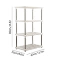 thumbnail image 3 of 4-Tier Plastic Storage Shelves, White, 80x42x22 cm, Waterproof Independent Shelving Unit for Kitchen, Pantry, Bathroom, Laundry, Closet, Compact Floor Rack, 3 of 8