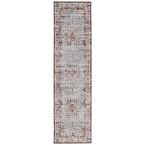 Lennox 2' x 8' Washable Runner, Pale Blue and Ivory