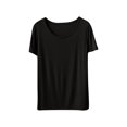 thumbnail image 2 of Weiqiqre T-Shirt à Col Rond pour Femme à Manches Courtes Ajusté T-Shirt Mince Uni Haut de Pyjama Pyjama à Manches Courtes, 2 of 8