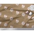 thumbnail image 3 of Soimoi Brown Poly Georgette Fabric Owl Bird Print Sewing Fabric Yard 42 Inch Wide, 3 of 3
