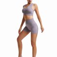 thumbnail image 4 of AherBiu Workout Tops for Women Crop Tank Tops Ribbed Wireless Stretchy Yoga Cami Sports Bras Bralettes, 4 of 6