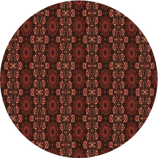Ahgly Tapis Rond Lavable en Machine Intérieur Transitionnel Acajou Brun, 3 Pieds Rond