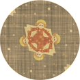 thumbnail image 1 of Ahgly Tapis Rond Lavable en Machine Intérieur Transitionnel Marron Clair, 6 Pieds Rond, 1 of 7