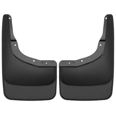 Husky Liner 56601 Mud Flap Custom Mud Guards (TM) Direct-Fit; Set of 2; Contoured; Without Logo; Black; Thermoplastic; Screw On