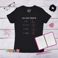 thumbnail image 3 of Womens All You Need Is Love Equation T Shirt Funny Nerdy Math Tee (Black) - L, 3 of 4