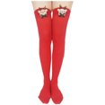 thumbnail image 1 of IROINID Réduit Haute Chaussettes pour Femmes Cuisse Haute Compression Chaussettes Noël Long Tube Genou Chaussettes Rayée Jarretière Accessoires Mignons Fête de Noël, 1 of 2