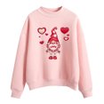 thumbnail image 1 of CEHVOM Femmes Mode Décontractée Imprimé Col Rond Ample Manches Longues Hauts Courts Blouse Chandails Sans Capuche Liquidation, 1 of 4