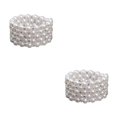thumbnail image 1 of Thinsony Femmes Chic Perle Strass Stretch Bracelet Mariage Bal pour Mariée Blanc 5 Rangée 2Set, 1 of 6