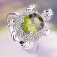 thumbnail image 4 of Sterling Silver Turtle Ring Green Opal Ring Turtle Jewelry Longevity Gift, 4 of 8