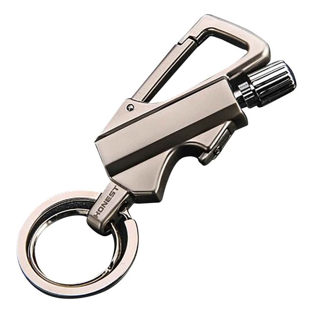 Ensemble de 2 Porte-Clés Réutilisables Assortis – Briquet en Métal Portable pour Allumer des Flammes, pour Équipement de Camping et de Randonnée en Plein Air