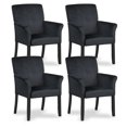 thumbnail image 1 of Gymax Set of 4 Arm Chair Guest Chair Home Office w/ Wooden Legs Black, 1 of 10
