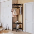 thumbnail image 1 of Jubipavy Coat Rack Freestanding Closet Organizer Hall Tree With 2 Storage Shelves Corner Storage Organizer For Entryway Bedroom, 1 of 7