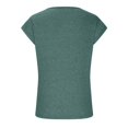 thumbnail image 4 of CEHVOM Womens Casual Solid Color Pullover Round Neck Short Sleeve T-shirt Tops Clearance, 4 of 6
