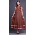thumbnail image 2 of Bimba Robe Anarkali à Col Mandarin Imprimée Damassé Brick Red2 pour Femme, Kurta Ethnique Indienne, Très Grand, 2 of 6