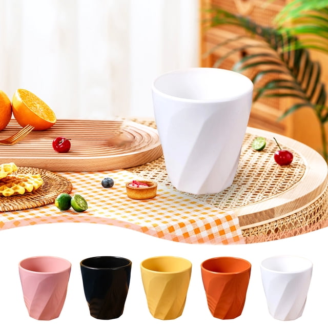 Bowayaoa Multi-Purpose Plastic Cups, Reusable Drinking Glasses for Cold Drinks & Coffee, Durable Party Cups with Grip, Set of Colorful Tumblers for Home Kitchen Office