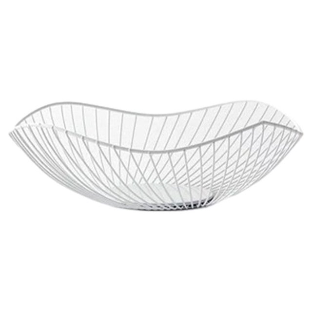 serony Wide Application Metal Fruit Basket Modern Style Multifunctional Sturdy And Durable Exquisite white Oblique small 1Set