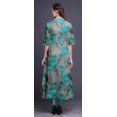 thumbnail image 4 of Bimba Robe Anarkali Verte Imprimée de Plumes de Paon pour Femmes, Col Mandarin, Kurtis Indiens, Kurta Asymétrique - Grand, 4 of 5