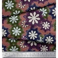 thumbnail image 2 of Soimoi Brown Rayon Fabric Artistic Floral Printed Fabric 1 Yard 56 Inch Wide, 2 of 5