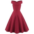 thumbnail image 3 of EGNMCR Robes de Soirée pour Femmes, Robes Formelles pour Femmes, Robes de Cocktail pour Femmes Robe Sans Manches à Col Rond Robe d'Été pour Femmes à Épaules Dénudées Col en V Vintage Unie Robe pour Femmes, 3 of 8