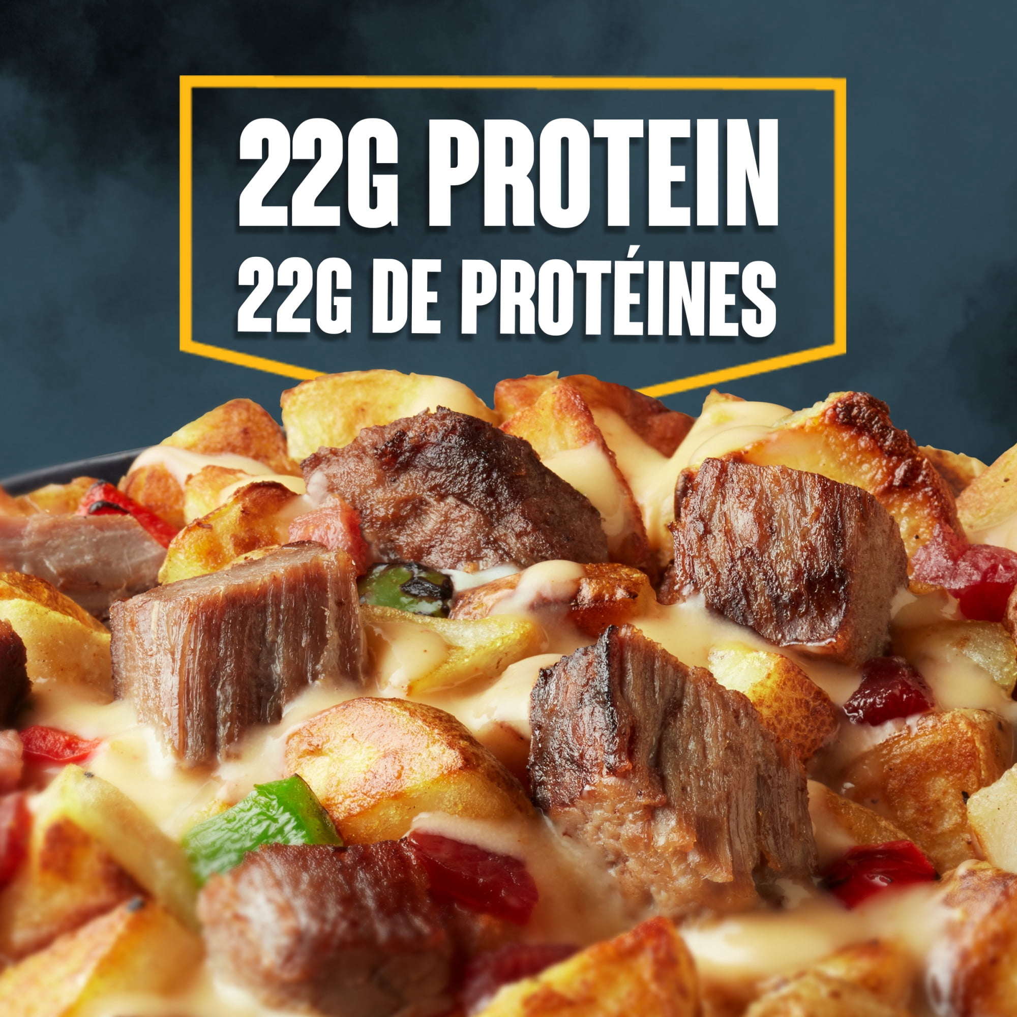 CRAVE Cheesy Loaded Potatoes with Angus Beef Frozen Meal, 284 gr Box, 284g