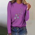 thumbnail image 2 of Pisexur Hauts pour Femmes Mode d'Automne T-Shirt à Imprimé Graphique Amusant Col Rond Manches Longues Chemises pour Femmes Chic Décontracté Hauts de Sortie Confort Polyvalent Blouses Légères, 2 of 5