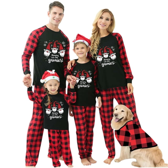 Pisexur Pyjamas de Noël pour Famille avec Chien, Combinaisons à Imprimé Mode, Pyjamas de Noël Assortis, Ensembles Assortis pour la Famille pour Animaux
