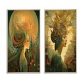 thumbnail image 2 of Designart "Retro Reverie Goddess in Dreamy Colors" Fashion Woman Framed Wall Art Set Of 2 - Glam Blue Gallery Wall Frame Set For Home Decor, 2 of 6