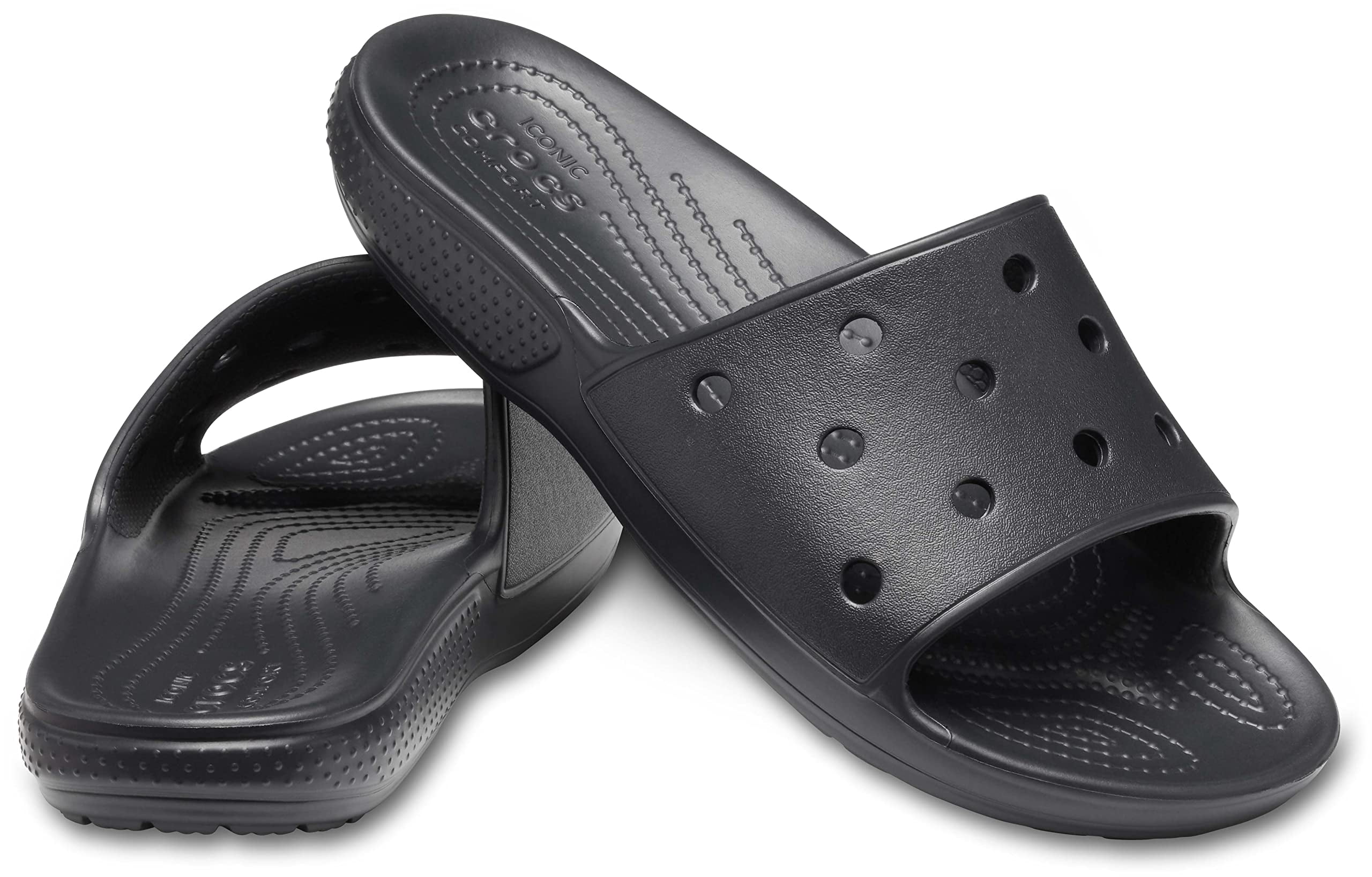 Crocs‎ Sandals Mens Size 6 Womens 8 Black Two Strap Slide Beach Pool Shoes Crocs Unisex Classic Double Strap Sandals | SportChek main image 2