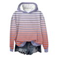 thumbnail image 1 of Tranfacy Chandails à Capuchon pour Femmes, Chandails à Capuchon pour Femmes à Enfiler, Chemises d'Hiver pour Dames Chaudes Mode à Rayures à Manches Longues Haut à Capuche avec Molleton, 1 of 4